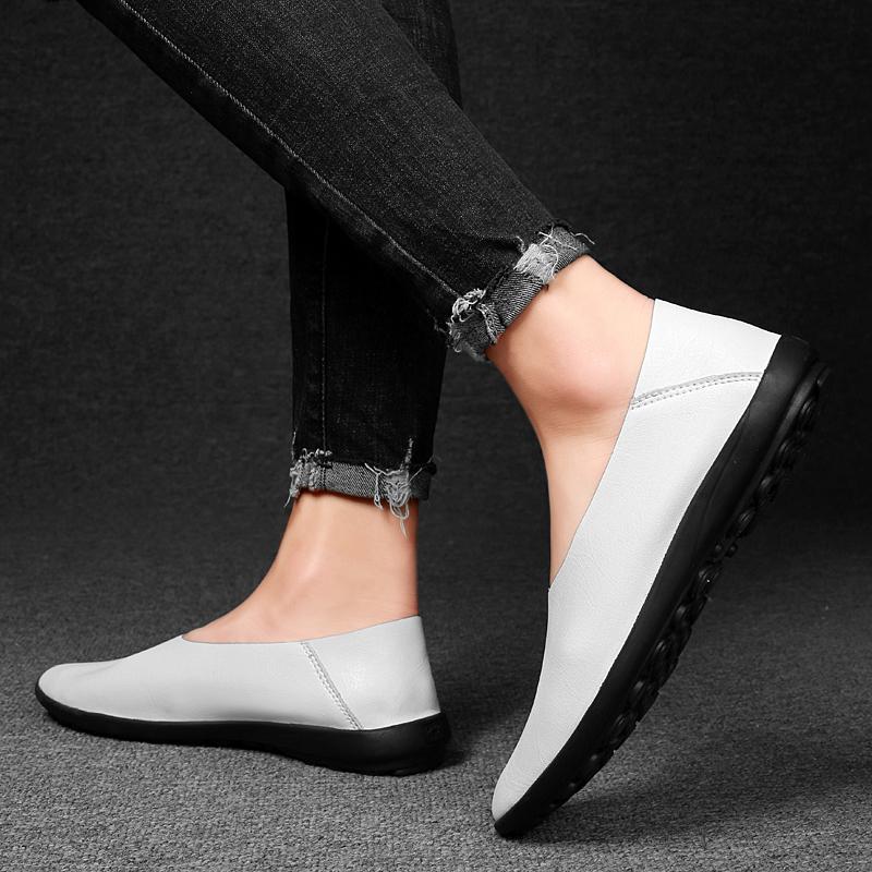 Prawdziwa Skóra Męskie Buty wsuwane Casualowe Skórzane Buty Męskie Mokasyny Wygodne Buty Ręcznie robione miękka podeszwa Buty duży rozmiar 48 49 50