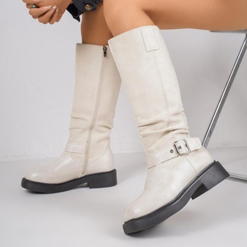 Женские ботфорты на платформе — фото 3