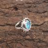 Natural Swiss Blue Topaz 925 Silver Wedding Stackable Anniversary Gift Boho Ring RR-49-8