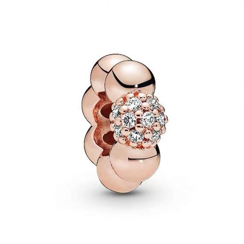 Copper Rose Gold Hollow Flower Leaf Love Dice Gift Box Diy Charm Beads Fit For Bracelets Necklaces Women'S Boutique Jewelry