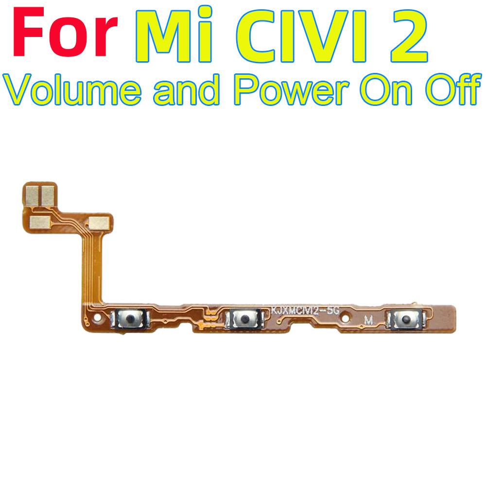 Power ON OFF Mute Switch Control Key Volume Button Flex Cable for Xiaomi Mi CIVI 2 Power On Off Volume Power Volume