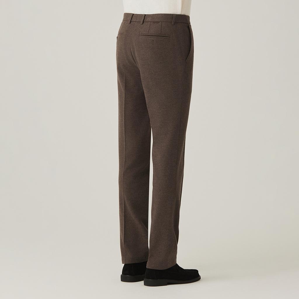 FERRAROMILANO Wool-Like Brushed Stretch Slacks Brown (Am0Esl40157)