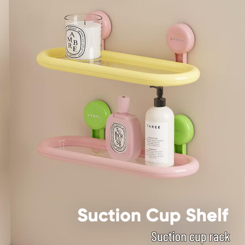 Punch-Free Bathroom Suction Shelf