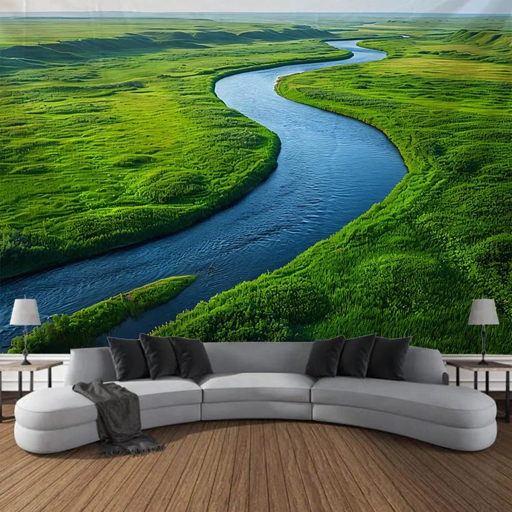 Mystischer Wald Wandteppich Tropischer Regenwald Landschaft Wandbehang Tuch Böhmischer Stil Wandmalerei Wohnzimmer Schlafzimmer Dekoration