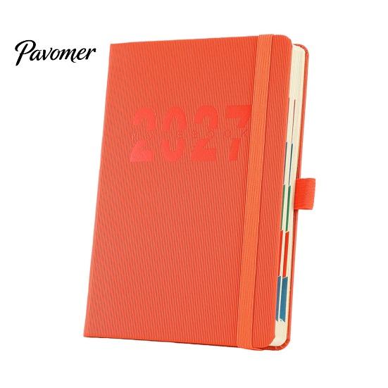 Personal Productivity Diary 2027 A5 Daily Planner, Vertical Grain Hardcover 320 Page Thick Paper Writing Journal Schedule Notebook, English