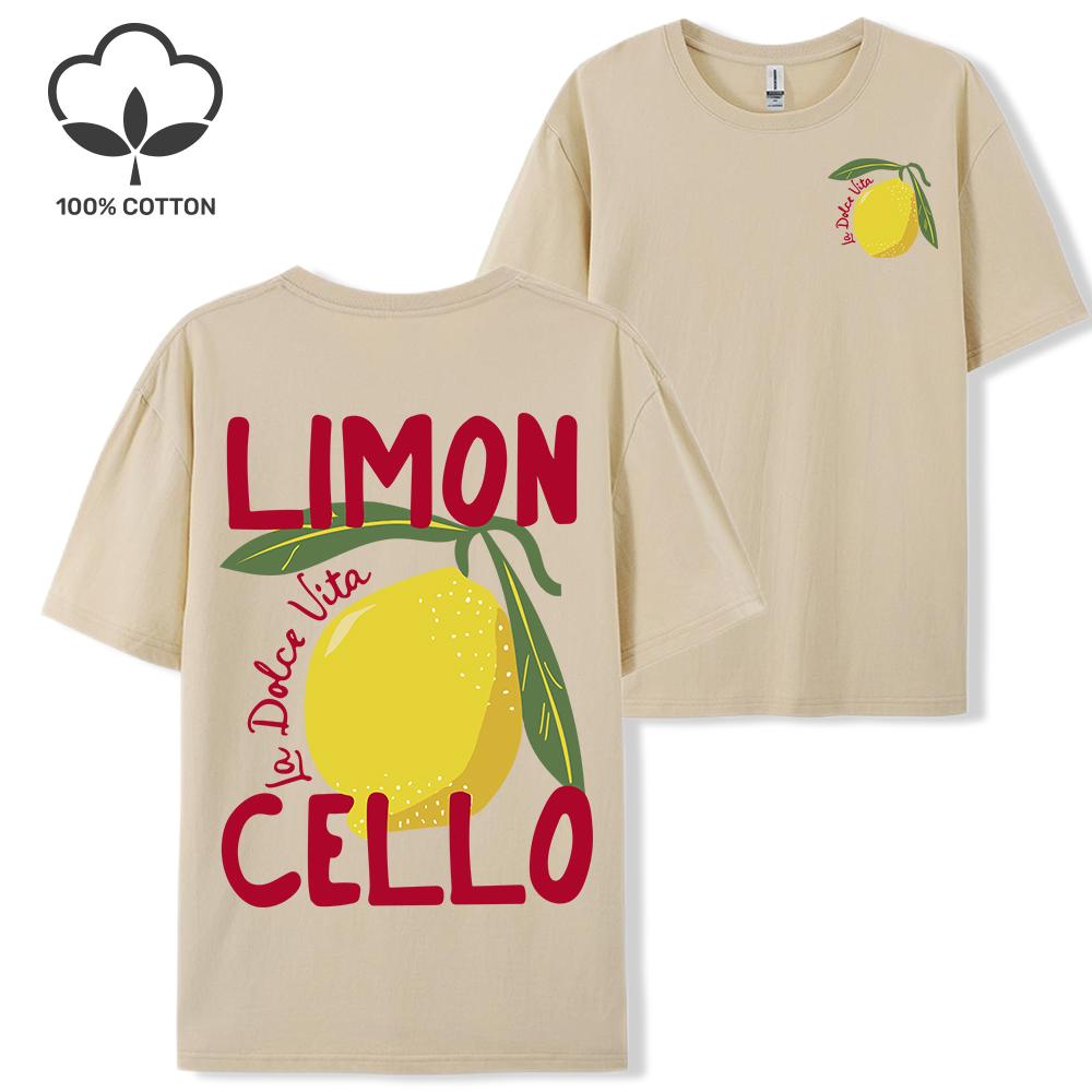 Creative Lemon Fruit Cello Pattern T Shirt Women Summer Comfortable Tops Soft T-Shirts Cotton All-Match Female Short Sleeve