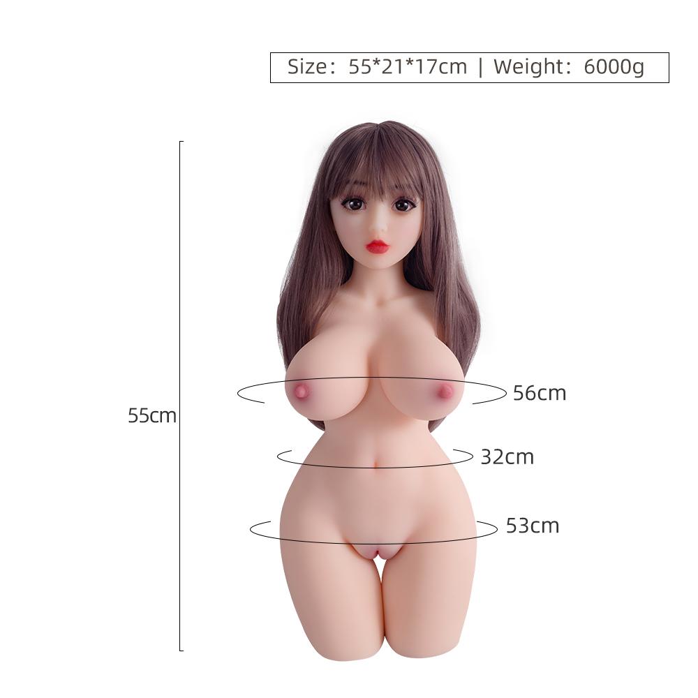 55cm Men's Sex Doll Half Body Oral Sex Vagina Sex Real Skin Mini Girlfriend Masturbation Cup Big Breast Adult Erotic Sex Toy