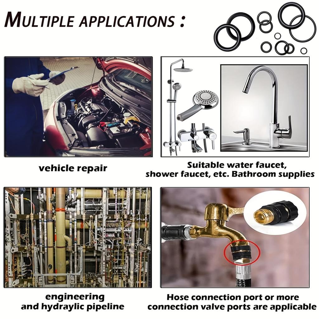 1540Pcs O Rings Assortment Kit Metric Nitrile Rubber Oring Set with 4 Pick for Automotive Faucet Pressure Washer Plumbing Repair