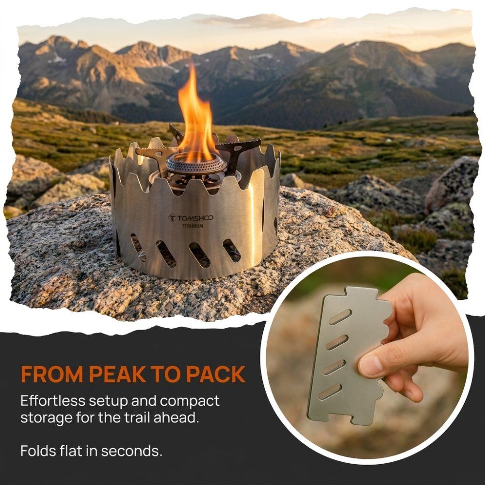 Stainless Steel Camping Stove Rack Ultralight Outdoor Stove Stand Durable Stove Windscreen