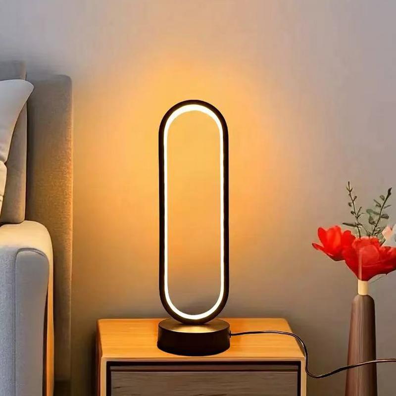 Modern Nightstand Lamp Table Top Lamp Eye-Care LED Decor For Study Desk Nightstand Bookshelf Entryway Hallway Patio Garden