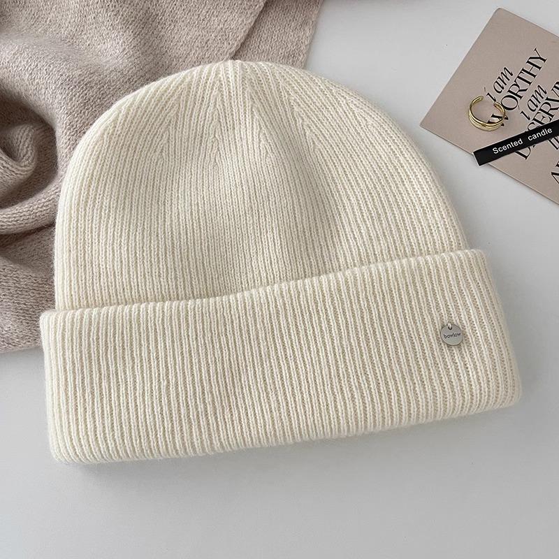 Knitted Woolen Hats for Men and Women in Autumn and Winter Small Face Protecting Ear Protection Warm Pile Hats Cold Hats