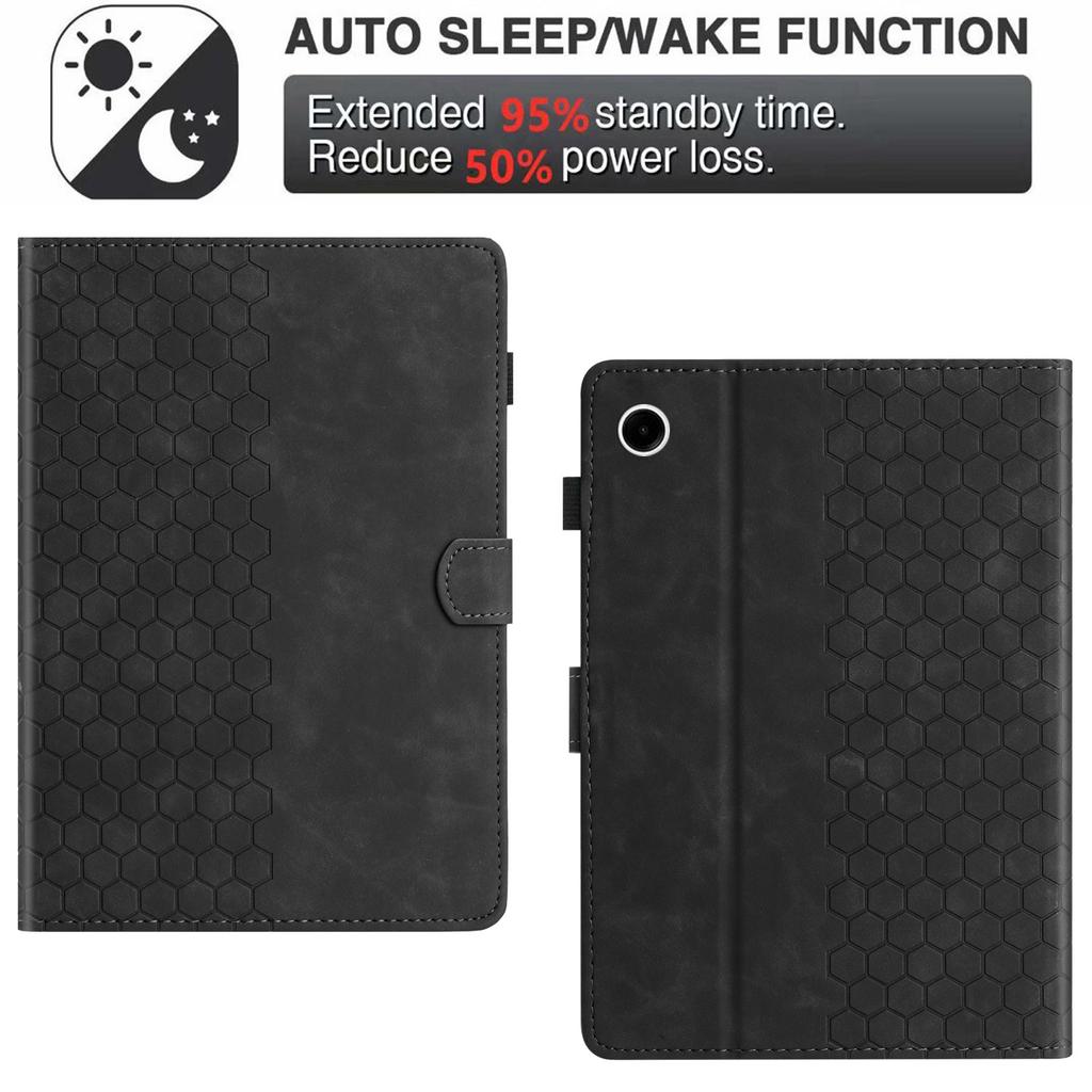 For Samsung Galaxy Tab A9+ Case Honeycomb Printed Leather Tablet Cover with Card Slot