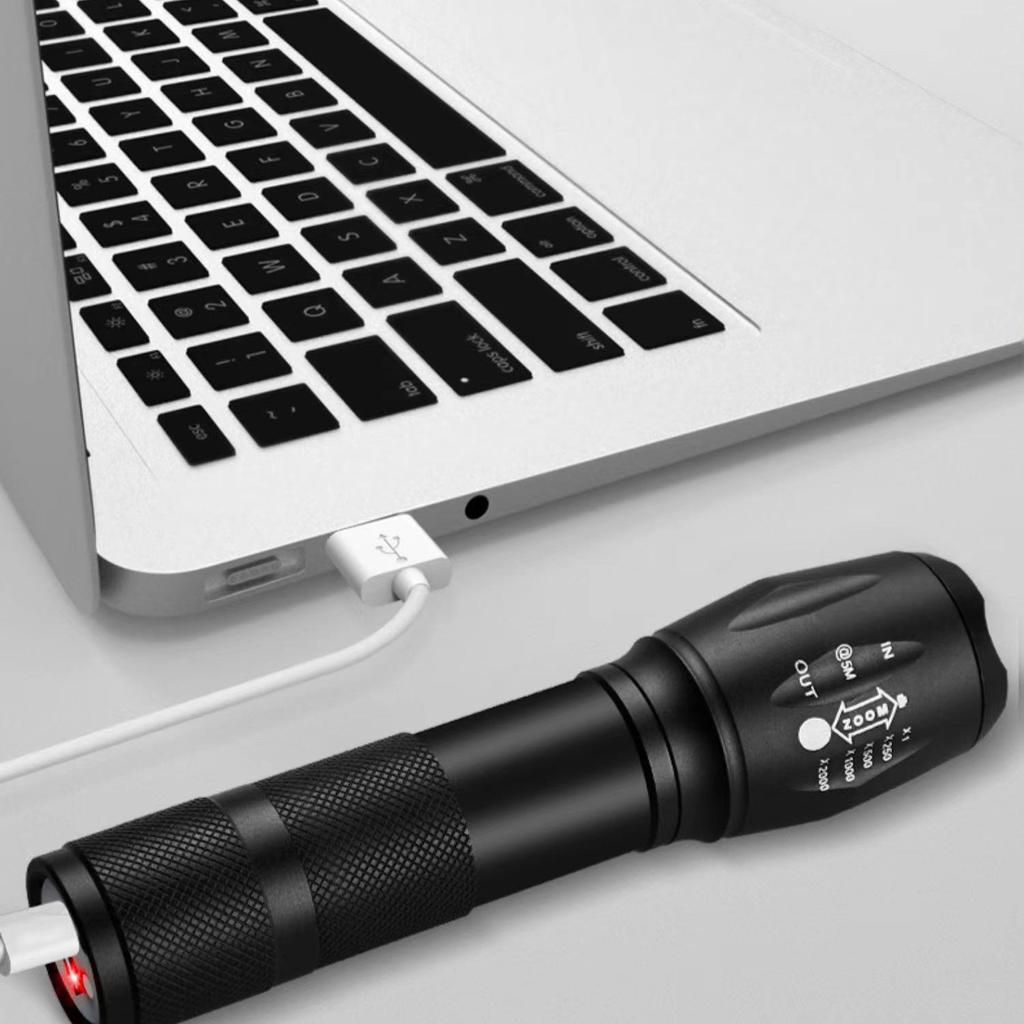 LED Powerful Flashlight Waterproof Lantern Torch Use 18650 Rechargeable Battery Portable Camping Flashlight