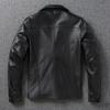 Chinese Size Men Leather Coat Genuine Soft Cowhide Leather Classic Turn Down Collar Leather Jackets For Men Clothing Autumn
