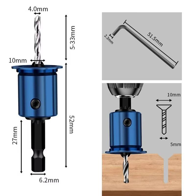Wiertło do drewna Profesjonalne 2 w 1 Wiertło do metalu Warsztat mechaniczny Narzędzie obrotowe Narzędzia do otworów pogłębianych Akcesoria