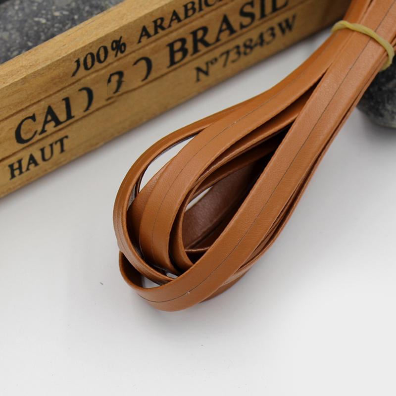 3 Metri Similpelle PU Nastro Sbieco 10mm Cucito Piping DIY Artigianato Patchwork Tappezzeria Tessile Nastro PU Guarnizione