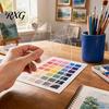 Ergonomic Art Mixing Board Acrylic Paint Palette, Clear Artist Tray with Thumb Hole, Non-Stick Oil Lightweight Painting Palette for Acrylic,