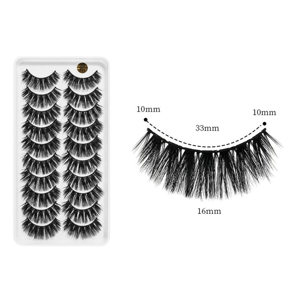 10 Pairs 3D Soft Mink Hair False Eyelashes Crisscross Thick Long Eye Lashes Women's Beauty