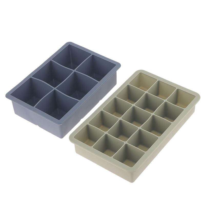 6/15 Grid Big Ice Tray Mold Giant Jumbo Large Food Grade Silicone Ice Cube Square Tray Mold Diy Ice Maker Ice Cube Tray With Lid