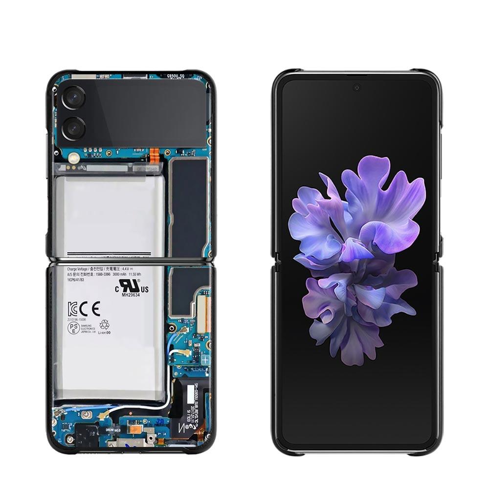 Zflip4 Phone Case For Samsung Galaxy Z Flip3 5G Z Flip 3 zflip z flip ZF Coque PC Cover Black Fundas Retro Camera Game