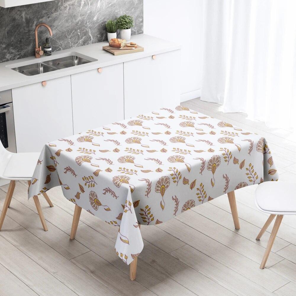 Cartoon Tablecloth Home Decor Stain Resistant Waterproof Table Decoration Rectangular Kitchen Fireplace Countertop