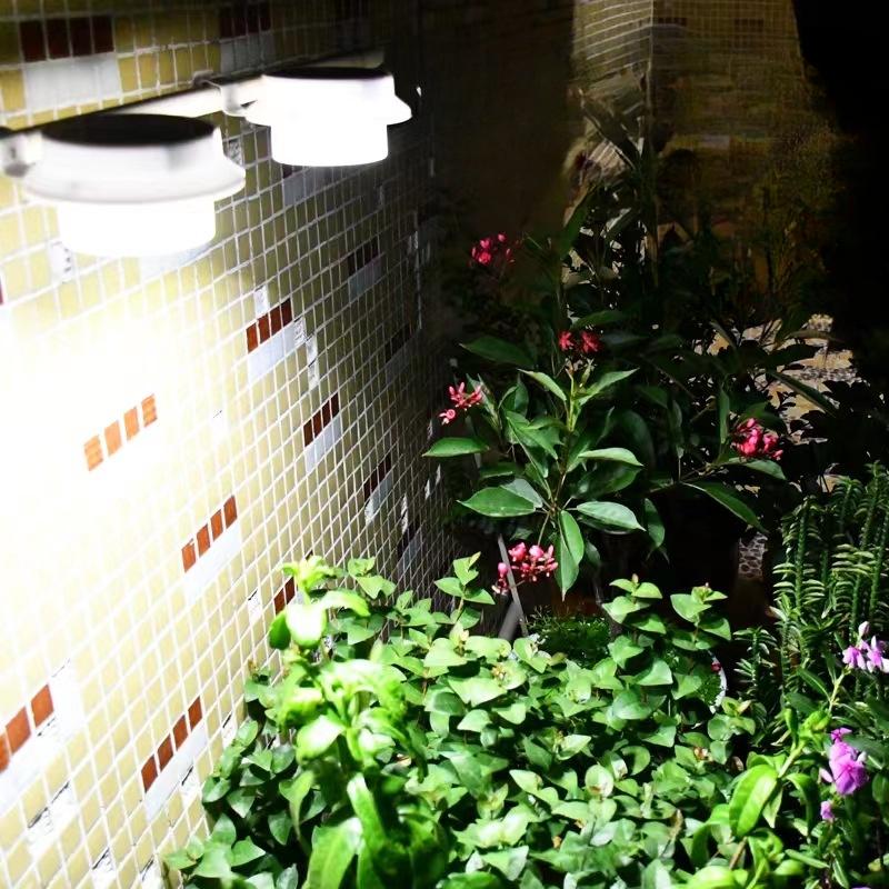 1PC Solar Fence Light Garden Outdoor Landscape Light 3led Lighting Wall Light Fence Light Sink Light