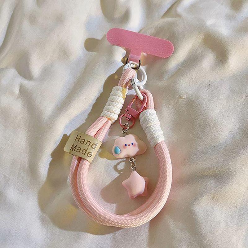 Colourful Mobile Phone Strap Short Wrist Strap Clouds Star Charm Keychain Camera Chain Lanyard Universal Phone Case Lanyard