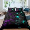 Abstract Grid Series Three-piece Set To Map Custom 3D Digital Printing Quilt Cover Bedding