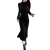 Fashion Elegant Solid Long Sleeve [PHOLEEY] Women's Dress, Color,