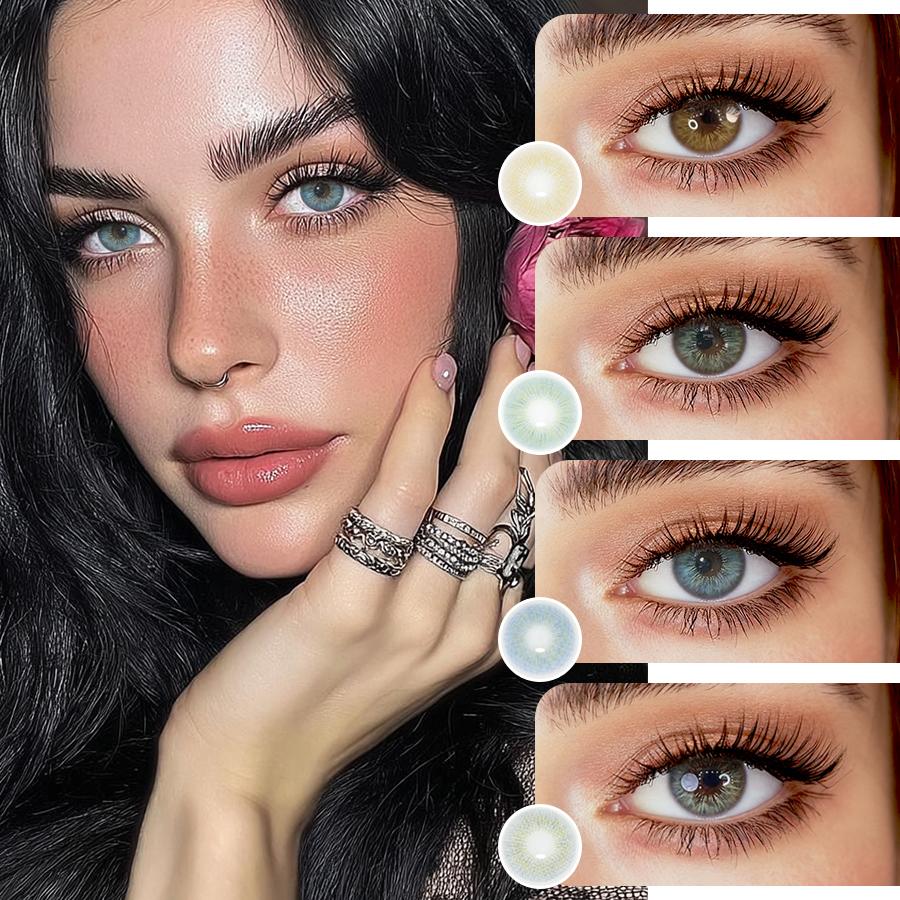 FreshLady Sun Kissed Colored Contact Lenses 14.2mm Soft Yearly Contacts for Daily Wear, Halloween & Makeup Looks