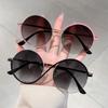 Fashion Round Gradient Shades Women New Chic Korean Style Decor Sunglasses Oversize Vacation Beach Anti UV Sun Glasses