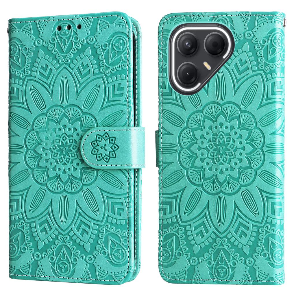 For TECNO Pova 7 5G Case Sunflower Imprint Leather Wallet Phone Cover