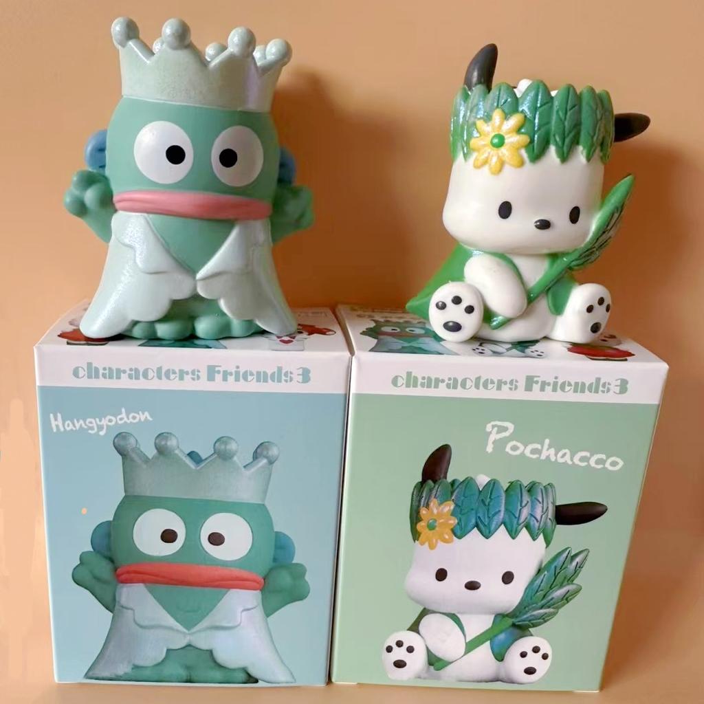 Bandai Original Shokugan Sanrio Friends 3rd Kuromi Pompompurin pochacco hangyodon Figure Collectible Toys Cute Home Decor Gift