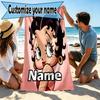 Custom Name Personalized Betty Boop Print Beach Towel, for Trip Camping Beach Party Home Decor, Birthday Gift for Family & Friends