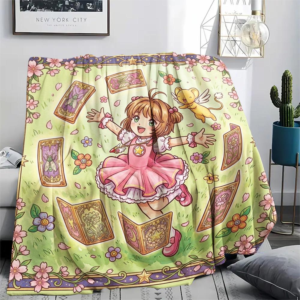 Cardcaptor Sakura Print Flannel Blanket, Ultra Soft High Quality All Seasons Warm Throw, Home Decor Cozy Blanket, Perfect Christmas Gift