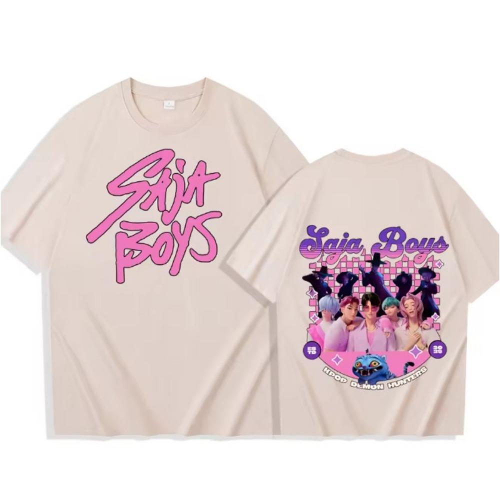 Anime KPop Demon Hunters T-shirt Summer Saja Boys Print Men Women Short Sleeve Y2k Top Summer Oversized Streetwear Tee