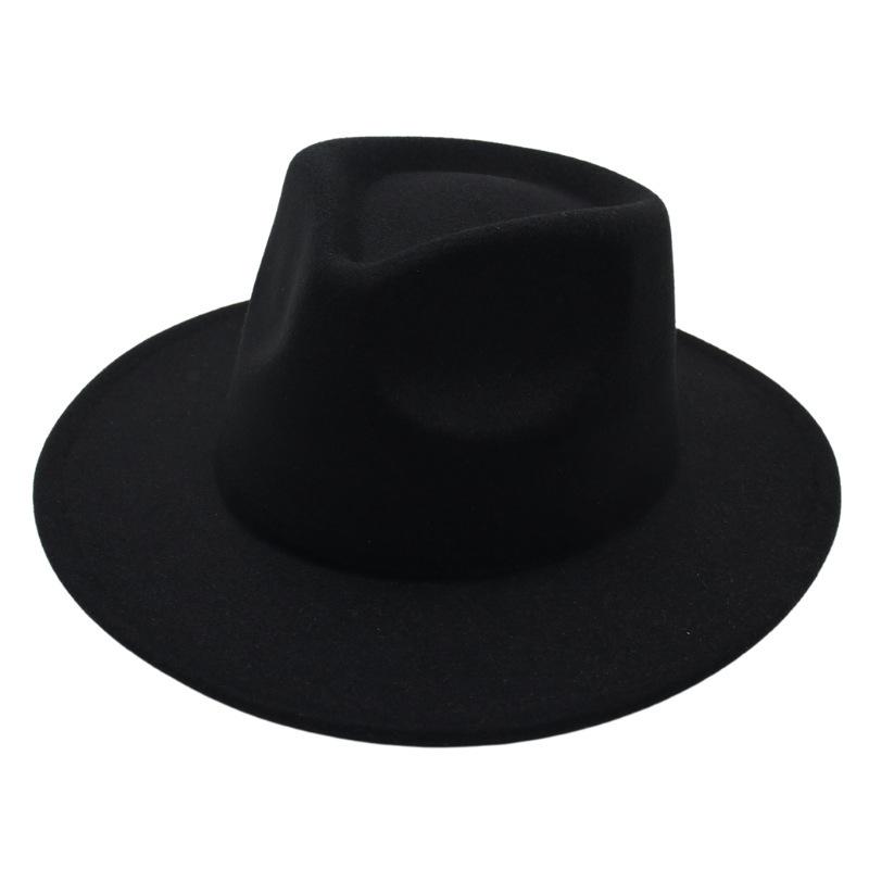 Zylinder Einfarbig Jazzhut Herren- und Damenfilzhut Retro-Hut Plüschhut Wollhut