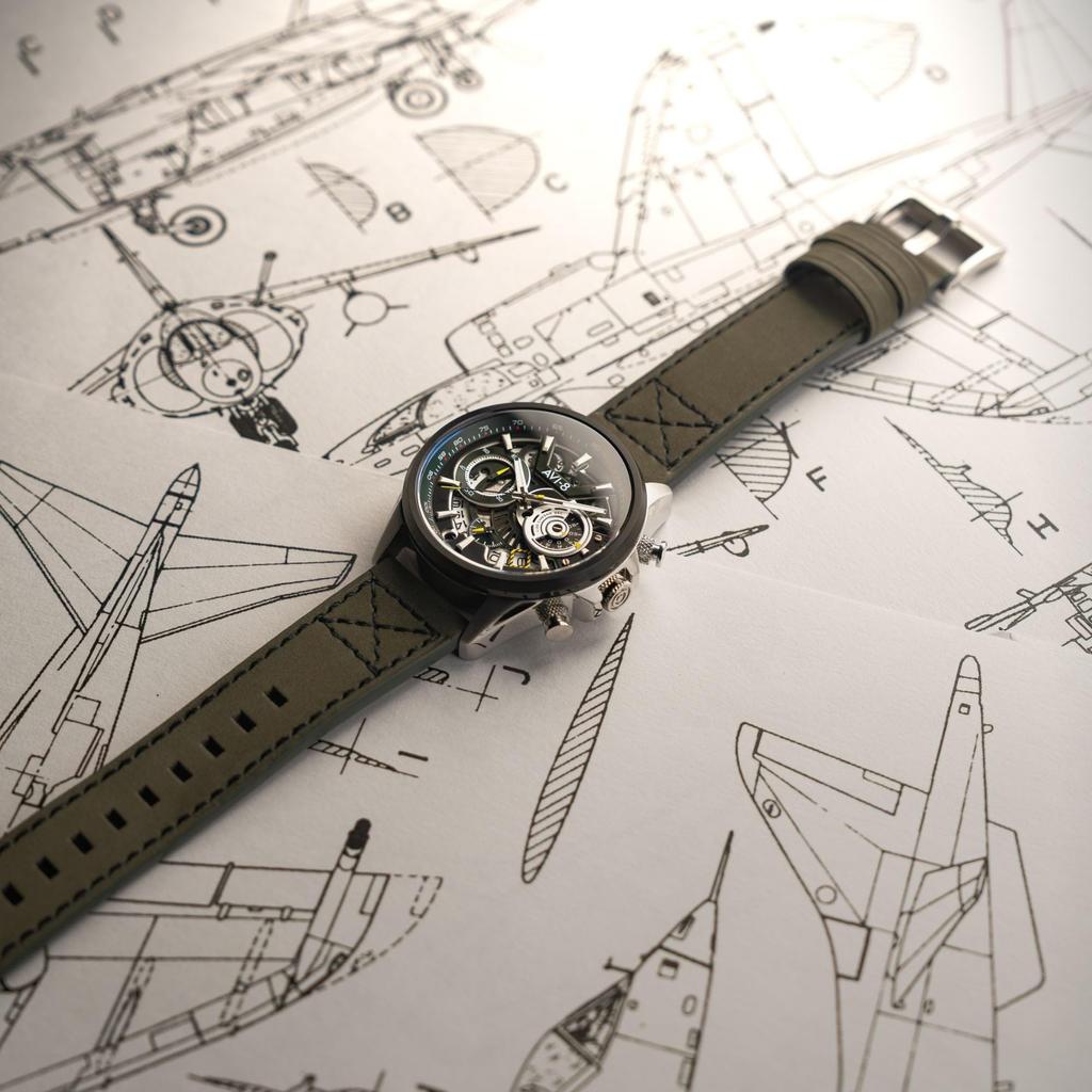 AVI-8 Hawker Harrier Matador Pilot Chronograph Men's Watch, 44mm – Japanese Quartz Movement, AR-Coated Mineral Glass, 5 ATM Water Resistance,