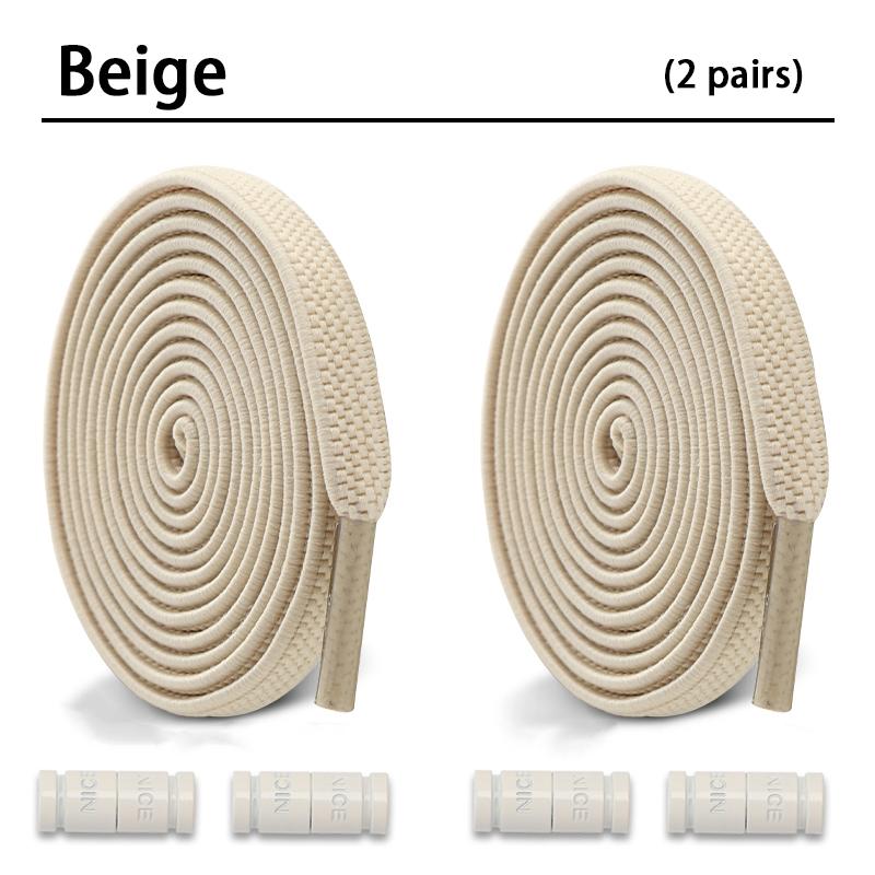 2Pair New Colorful Capsule Lock Shoelaces Without Ties Elastic Laces Sneakers No Tie Shoe Laces Kids Adult 0.6cm Flat Shoelace
