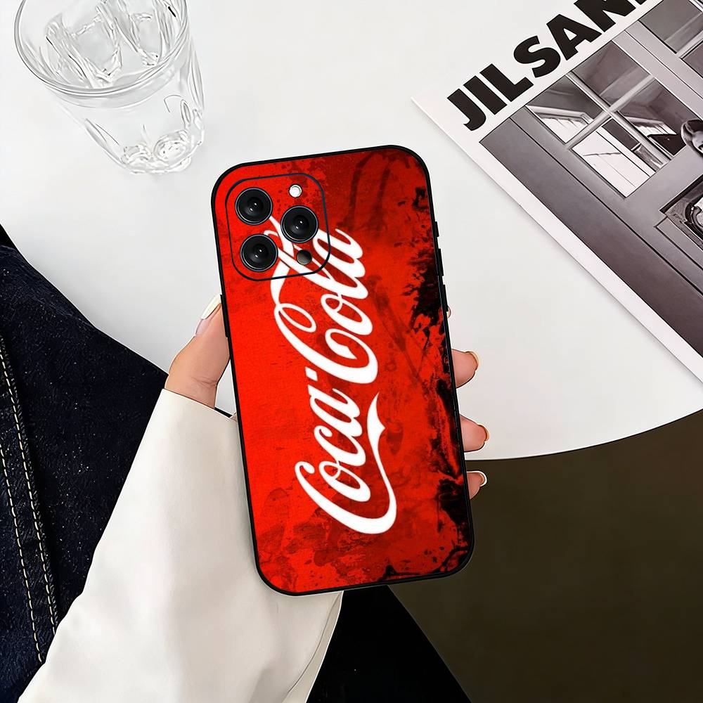 CocaS-S Moda C-Cola Custodia per Telefono in Silicone Morbido Per IPhone 17 16 15 14 13 12 11 X XR Plus Pro Max Plus
