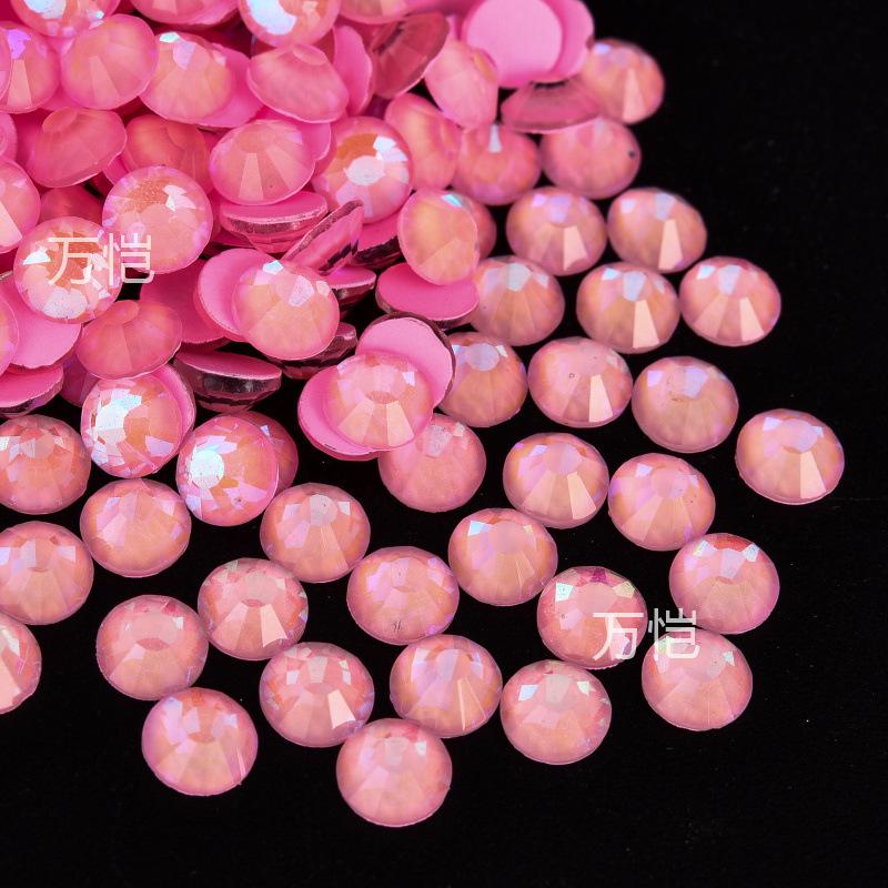 Pink Series Crystal Glass Flat Bottom Diamond Diy Rhinestone Nail Drill Mobile Phone Case Violent Bear Rhinestone Accessories Jewelry