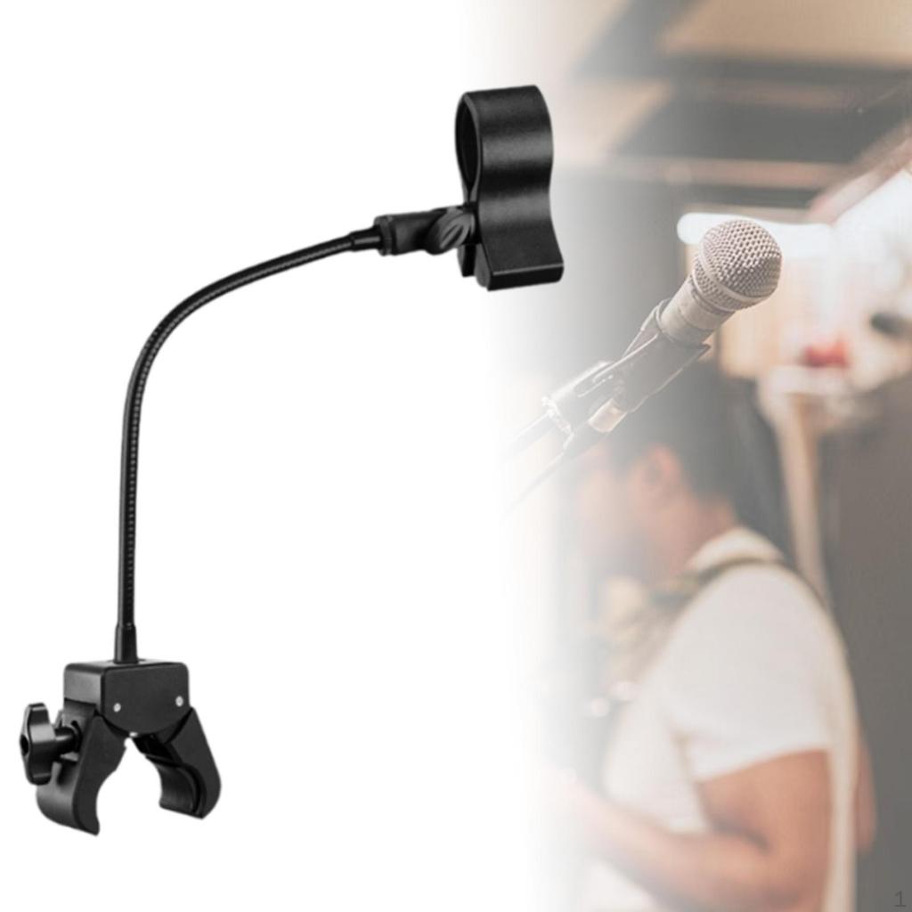 360° Adjustable Mic Holder Gooseneck Stand Easy to Install Microphone Mount for Handheld