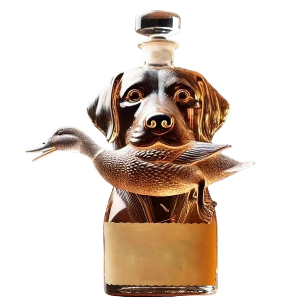 Whiskey Bottle Hound Glass Decanter Whiskey Bottle Airtight Alcohol Holder Container Dog Statue Home Decor for Brandy Bourbon