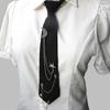 Student Pre Tied Neck Ties Preepy Look Rhinestones Star Metal Chain Dark Tie Cravat Neck Wear Accessories