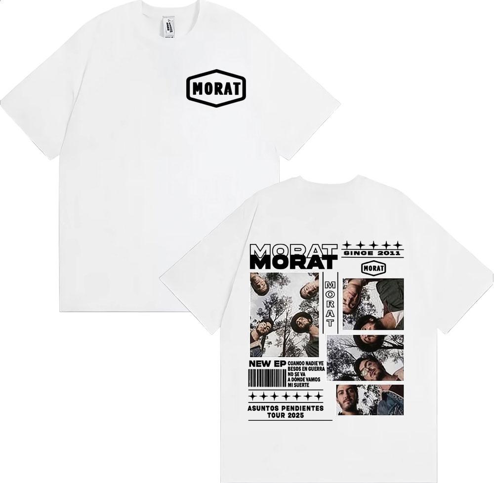2026 Summer Morat Band Asuntos Penientes Tour Tshirt Summer Mens Hip Hop Retro Cotton Short Sleeve Loose Casual Tshirt