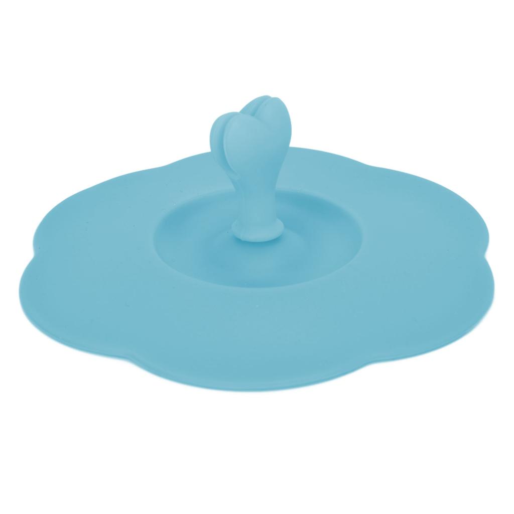 Silicone Lid Dustproof Heat Resistant Hot and Cold Beverage Cup Lid for Kitchen HomeBlue
