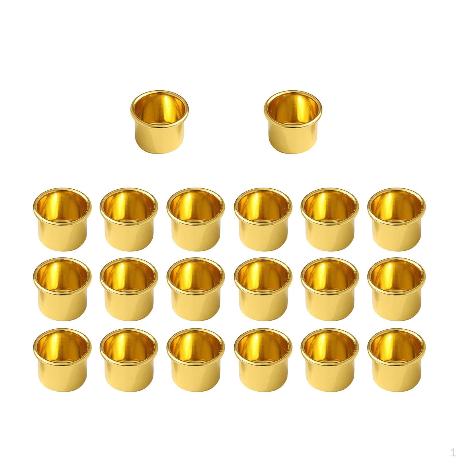 

20 шт., металлические подсвечники для свечей, предотвращающие капание воска, чаша для свечей золотой