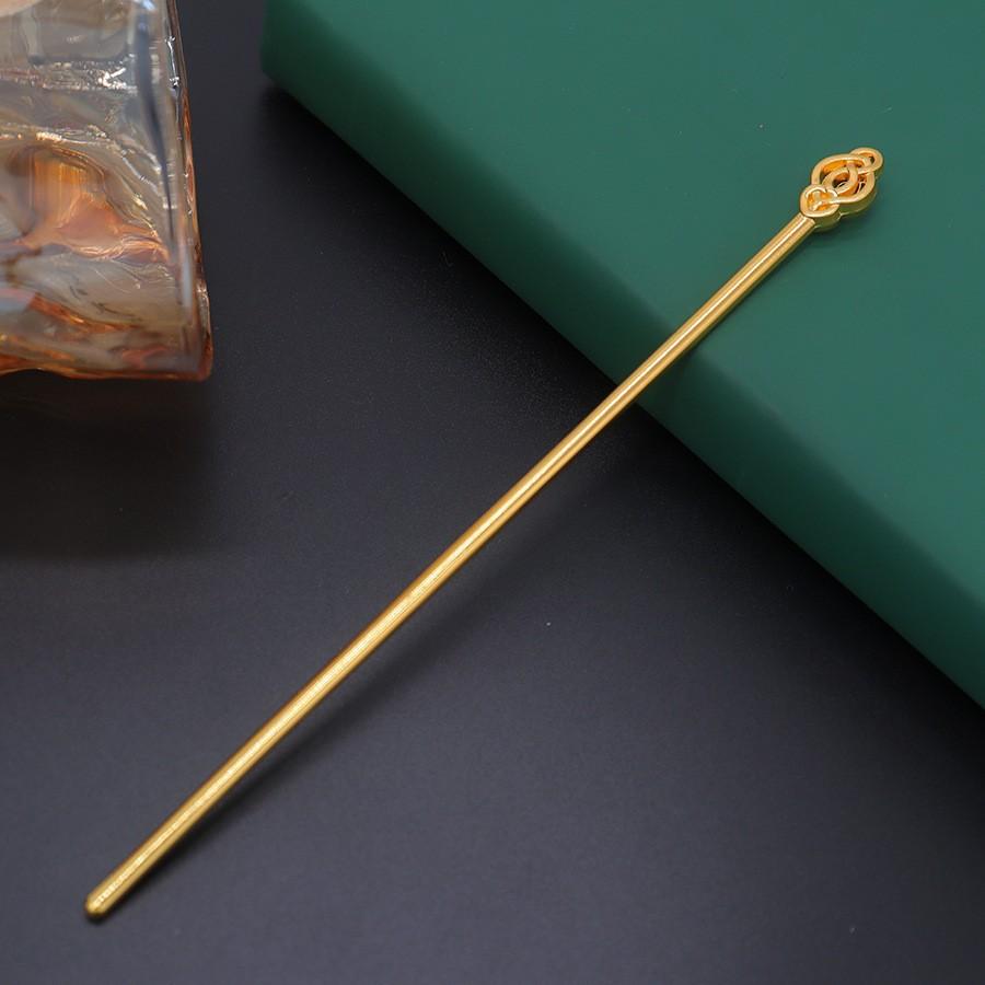 Alloy Electrophoresis Color-Retaining Small Head Cloud Pattern Wrapped Hairpin New Chinese Ancient Hanfu Cheongsam Step Disc Hair Hairpin Main Body