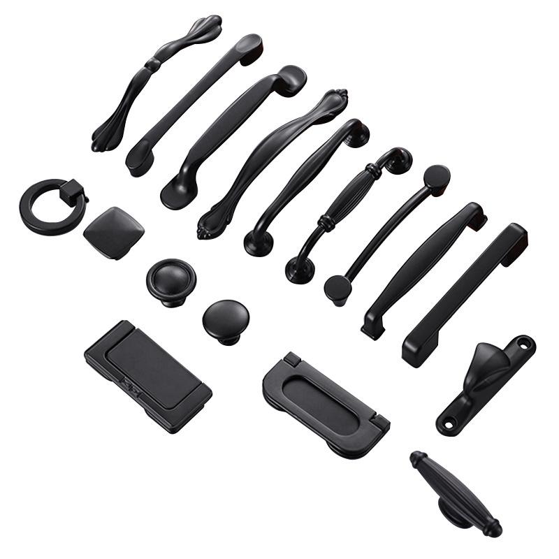 Black Aluminum Alloy European-Style Drawer & Cabinet Handle