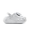Crocs Bow Romantic Punk Lace Crush Clog Clogs Unisex Silver White